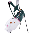 Mid-Stripe Dual Strap Stand Bag White-Jade-Azalea (w/magnetic pocket)