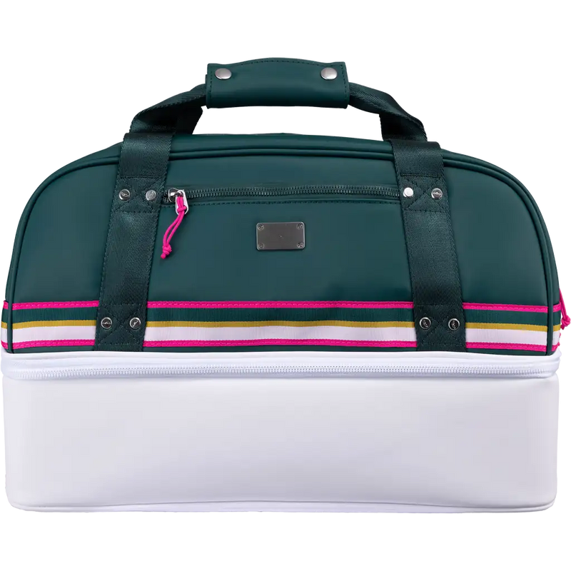 Mid-Stripe Boston Bag White-Jade-Azalea