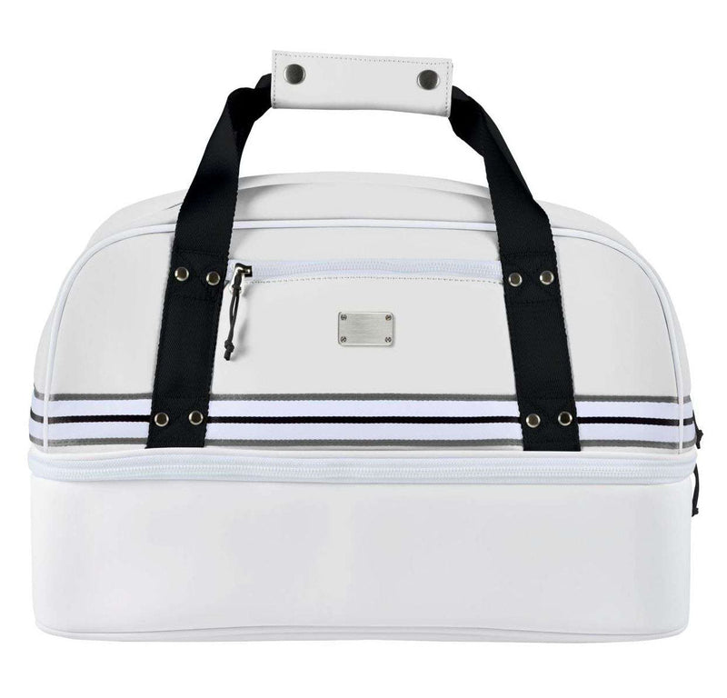 Mid-Stripe Boston Bag White