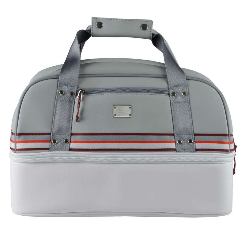 Mid-Stripe Boston Bag White-Cadet-Brick