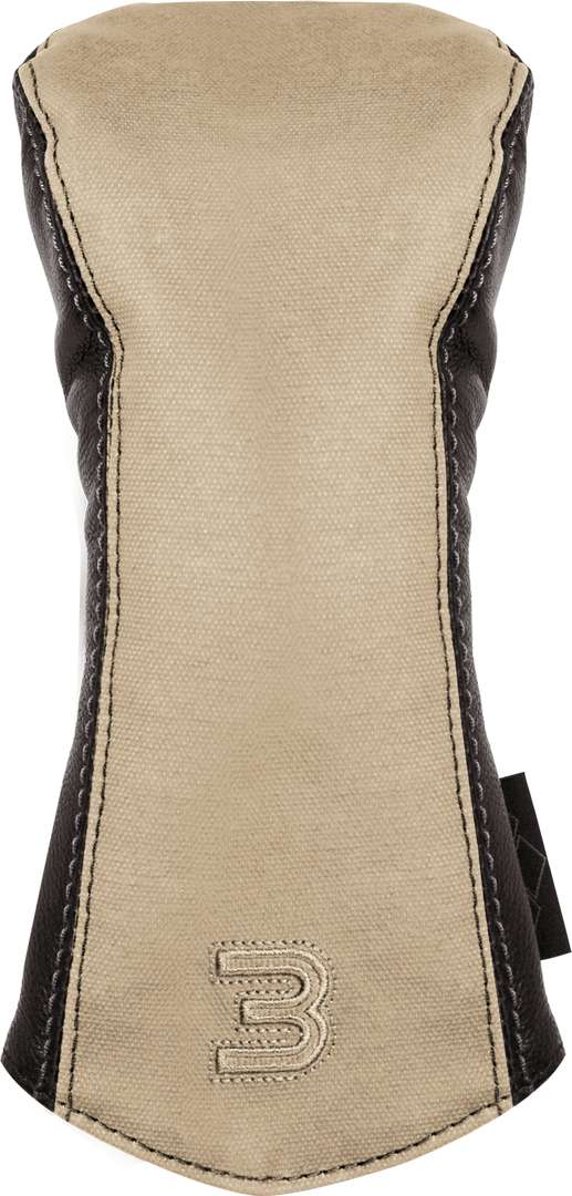 Canvas/Leather Headcover 3-Wood Canvas-Brown