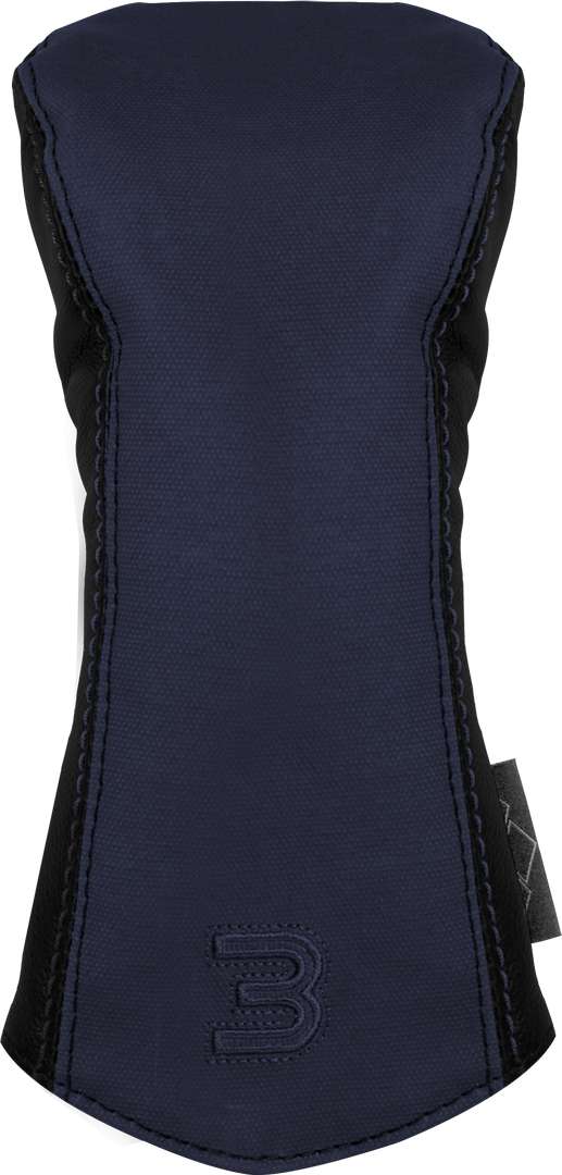 Canvas/Leather Headcover 3-Wood Navy-Black