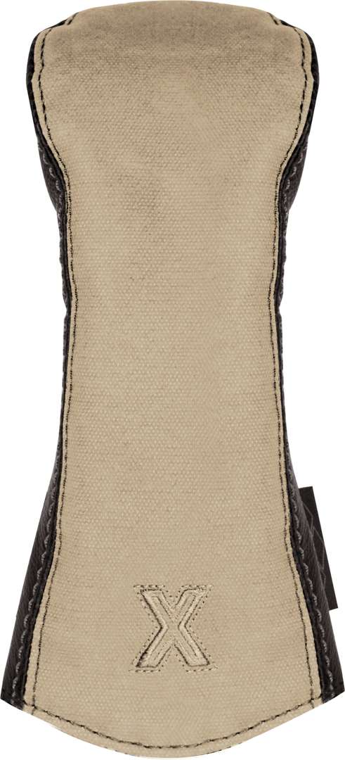 Canvas/Leather Headcover Hybrid (X) Canvas-Brown