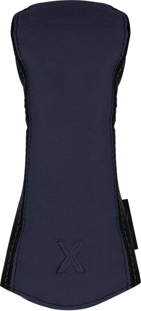 Canvas/Leather Headcover Hybrid (X) Navy-Black