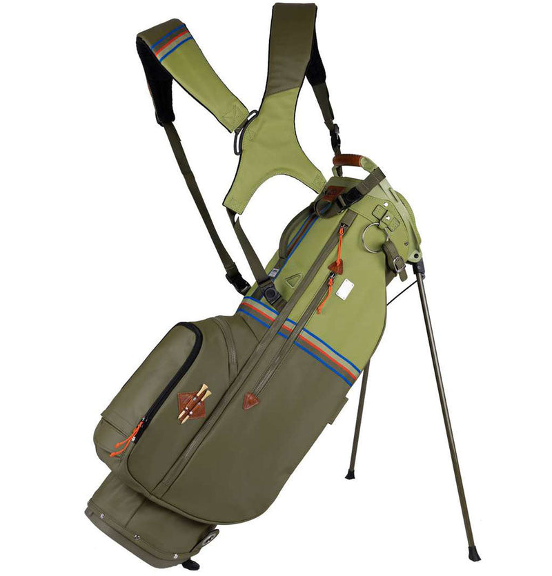 Mid-Stripe Dual Strap Stand Bag Loden Moss-Inferno