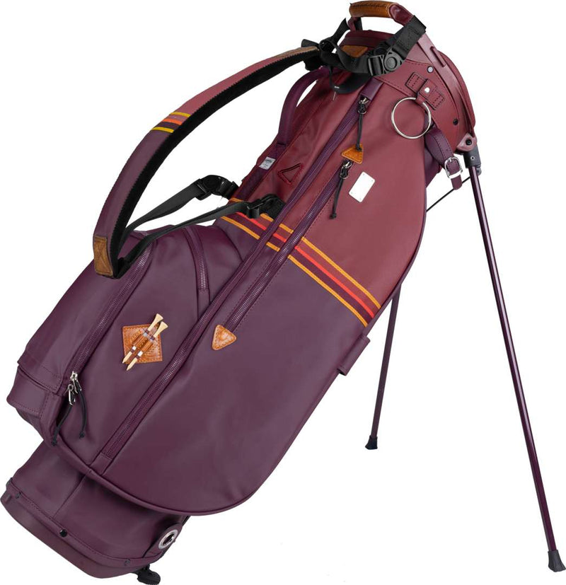 Mid-Stripe Single Strap Stand Bag Port-Brick-Gold
