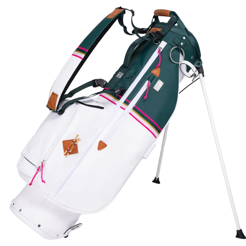Mid-Stripe Ace Stand Bag White-Jade-Azalea