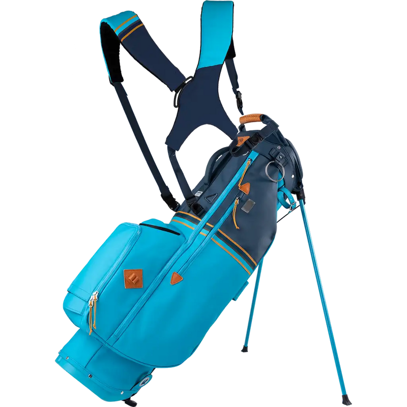 Mid-Stripe Dual Strap Stand Bag Caribbean Sea-Teal-Sudan (w/magnetic pocket)