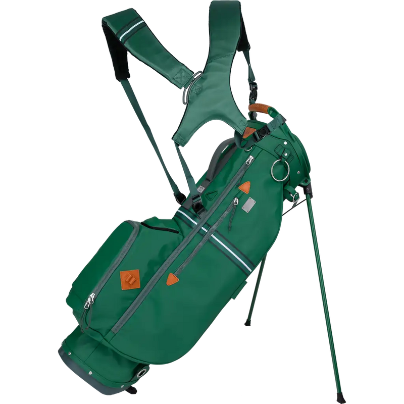 Mid-Stripe Dual Strap Stand Bag Green (w/magnetic pocket)
