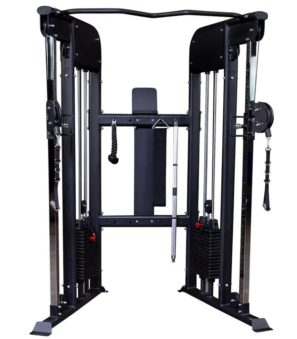 Body-Solid Functional Trainer Dual Weight Stacks, Adjustable Swiveling Pulleys, Integrated Chinning Bar, Cable Workout Machine for Home Gym, 210 Lb Stack
