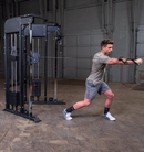 Body-Solid Functional Trainer Dual Weight Stacks, Adjustable Swiveling Pulleys, Integrated Chinning Bar, Cable Workout Machine for Home Gym, 210 Lb Stack