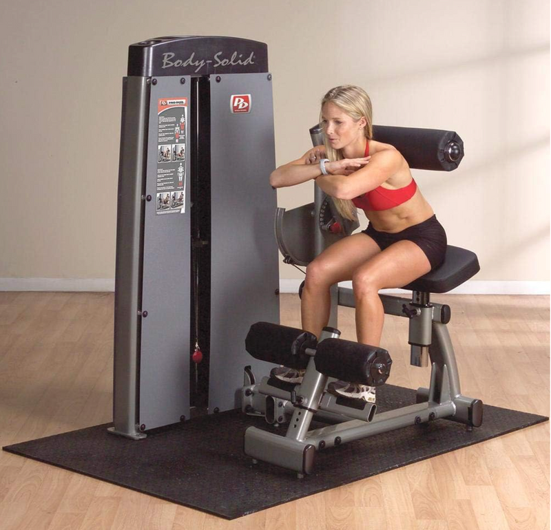 Body-Solid (DABBSF) Pro Dual Ab Crunch and Back Extension Machine with Adjustable Roller Pad, Gas-Assisted Stomach Workout and Hyperextension Machines, Abs Trainer Equipment for Home Gym