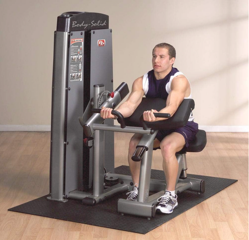 Body-Solid (DBTC-SF) Pro Dual Bicep and Tricep Workout Machine with Adjustable Arm Pad & Option to Add More Weight Plates, Included 210 lb Weights Stack, Silver