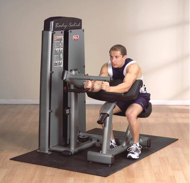 Body-Solid (DBTC-SF) Pro Dual Bicep and Tricep Workout Machine with Adjustable Arm Pad & Option to Add More Weight Plates, Included 210 lb Weights Stack, Silver