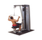 Body-Solid (DLATSF) Pro Clubline Dual Adjustable LAT Pull Down and Mid Row Machine with No Cable Change Design and 9" Thigh Pads, LAT Pulldown for Back and Strength, Home Gym Cable Machines, Gray