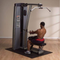 Body-Solid (DLATSF) Pro Clubline Dual Adjustable LAT Pull Down and Mid Row Machine with No Cable Change Design and 9" Thigh Pads, LAT Pulldown for Back and Strength, Home Gym Cable Machines, Gray