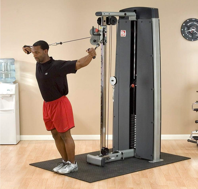 Body-Solid (DPCCSF) Dual Adjustable Cable Column Workout Machine for Pull Down, Curls and Presses, Vertical Pulley Plate Loaded System for Home and...