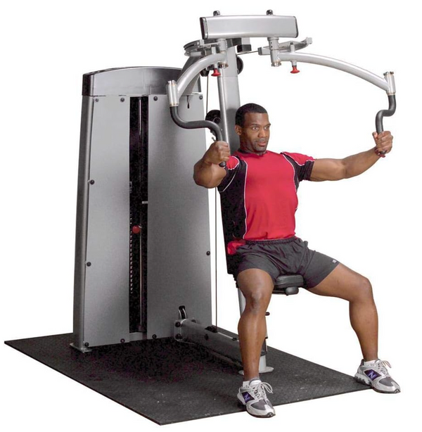 Body-Solid (DPEC-SF) Pro Dual PEC Deck Fly and Rear Delt Component for DGYM Chest & Shoulder Workout, Includes 210 lb. Weight Stack With 310 lb. Weight Stack Option Grey/Black