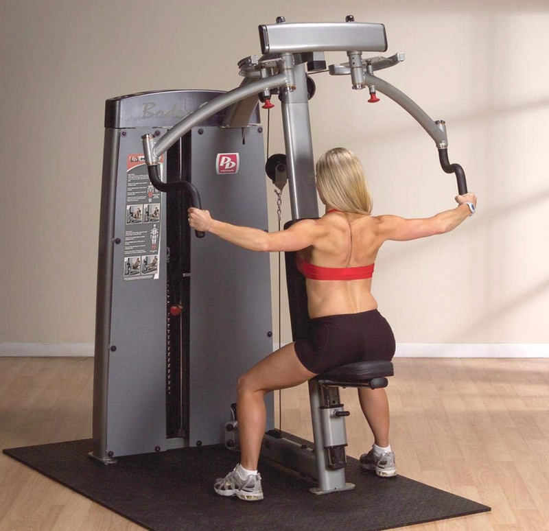 Body-Solid (DPEC-SF) Pro Dual PEC Deck Fly and Rear Delt Component for DGYM Chest & Shoulder Workout, Includes 210 lb. Weight Stack With 310 lb. Weight Stack Option Grey/Black