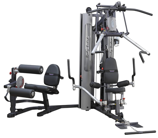 Body-Solid Multi-Station 210lbs Weights Stack Bi-Angular Gym Machine with Leg and Calf Press Attachment, Leg Strength Training Equipment, Functional Exercise Workout Station