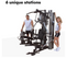Body-Solid Multi-Station 210lbs Weights Stack Bi-Angular Gym Machine with Leg and Calf Press Attachment, Leg Strength Training Equipment, Functional Exercise Workout Station