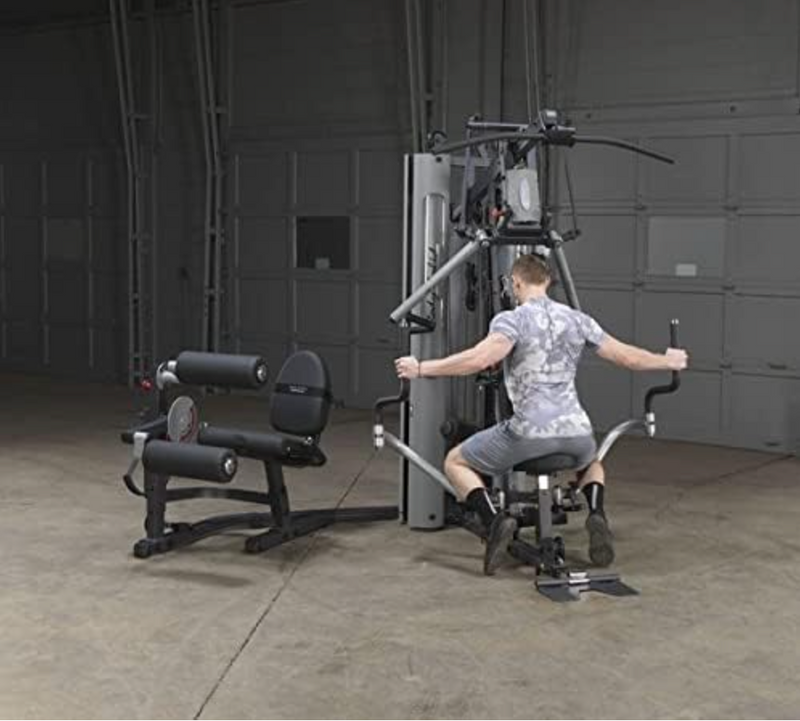 Body-Solid Multi-Station 210lbs Weights Stack Bi-Angular Gym Machine with Leg and Calf Press Attachment, Leg Strength Training Equipment, Functional Exercise Workout Station