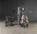 Body-Solid Multi-Station 210lbs Weights Stack Bi-Angular Gym Machine with Leg and Calf Press Attachment, Leg Strength Training Equipment, Functional Exercise Workout Station