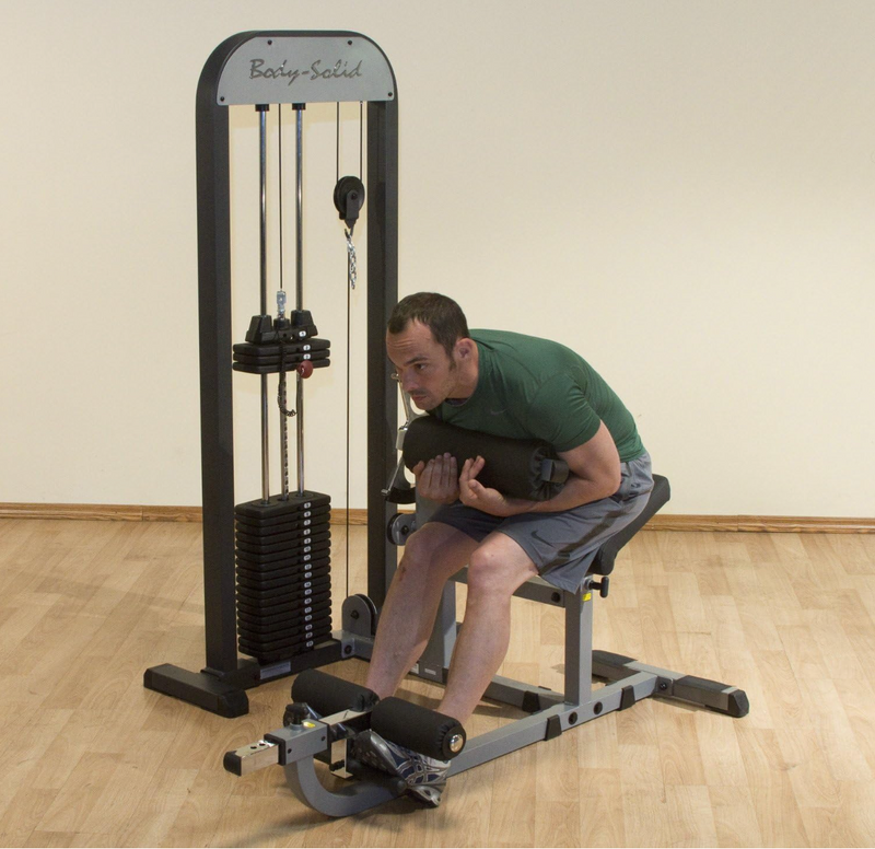 Body-Solid (GCAB-STK) Pro Select Ab and Back Machine with 210-Pound Weight Stack, Abdominal & Back Muscles Training Functional Exercise Workout Station, Home and Commercial Gym