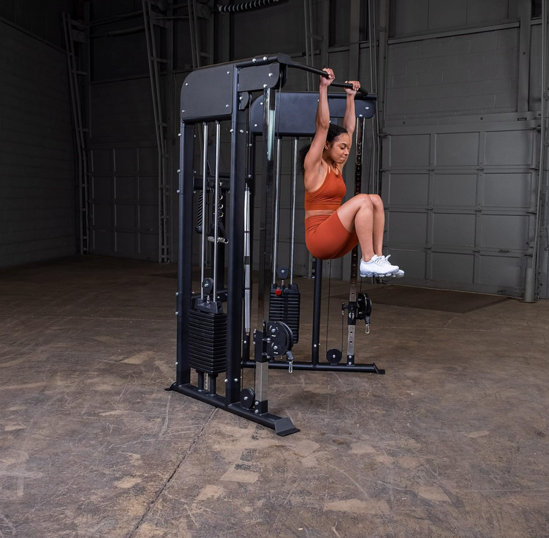 Body-Solid Functional Trainer Dual Weight Stacks 160 lbs, Adjustable Swiveling Pulleys, Integrated Chinning Bar, Cable Workout Machine for Home Gym