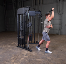 Body-Solid Functional Trainer Dual Weight Stacks 160 lbs, Adjustable Swiveling Pulleys, Integrated Chinning Bar, Cable Workout Machine for Home Gym