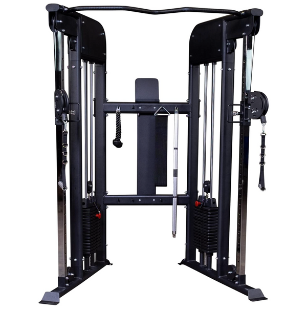Body-Solid Functional Trainer Dual Weight Stacks 210lbs, Adjustable Swiveling Pulleys, Integrated Chinning Bar, Cable Workout Machine for Home Gym