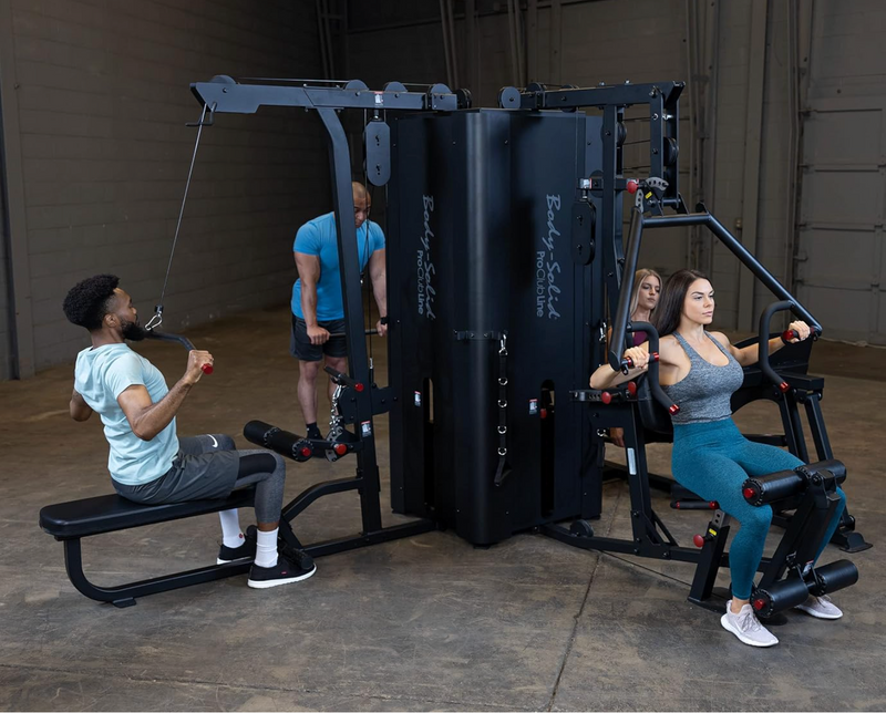 Body-Solid Pro Clubline (S1000) Multi-Station Four Weight Stack Commercial Gym Machine, Upper & Lower Body Strength Training Functional Exercise Workout Stations for Weights lifting and Bodybuilding