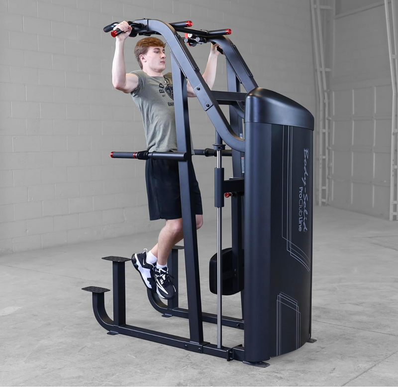 Body Solid (S2ACDX-2) Pro Clubline Series II Chin and Dip Machine, Commercial and Home Fitness Equipment, Pull Up Station and Dip Bars for Strength Training, 235 Lb. Weight Stack