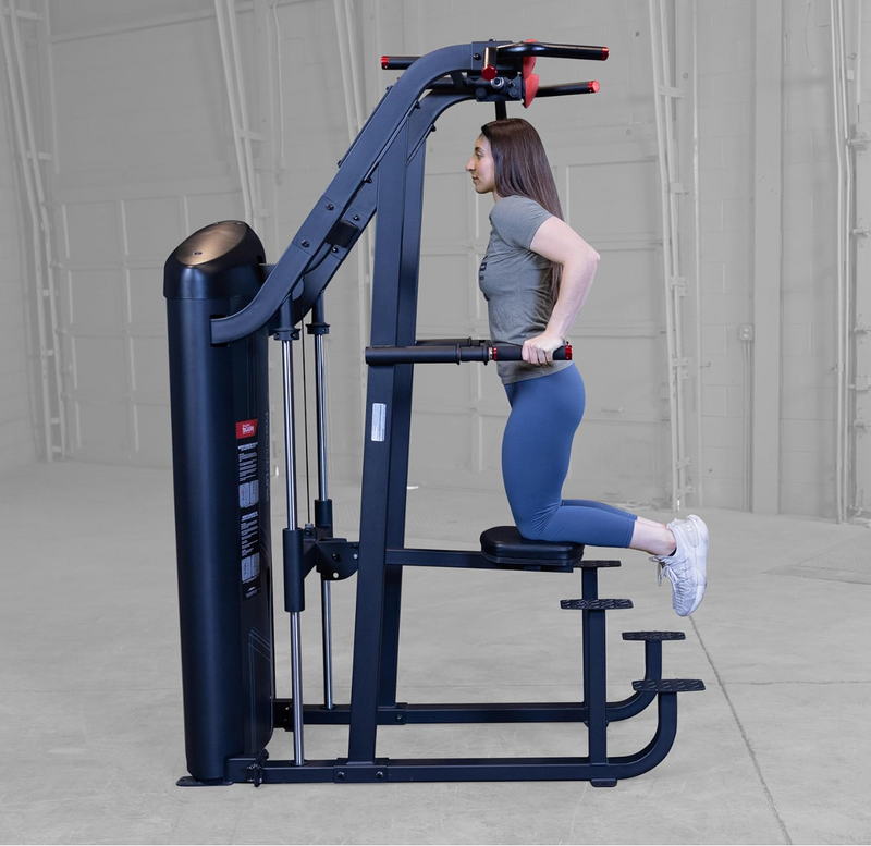 Body Solid (S2ACDX-2) Pro Clubline Series II Chin and Dip Machine, Commercial and Home Fitness Equipment, Pull Up Station and Dip Bars for Strength Training, 235 Lb. Weight Stack