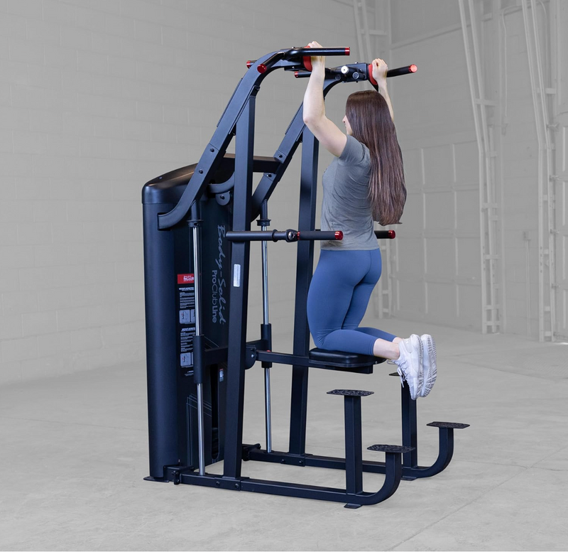 Body Solid (S2ACDX-2) Pro Clubline Series II Chin and Dip Machine, Commercial and Home Fitness Equipment, Pull Up Station and Dip Bars for Strength Training, 235 Lb. Weight Stack