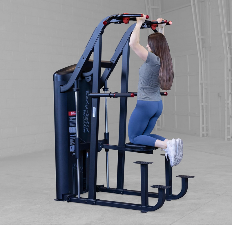 Body Solid (S2ACDX-2) Pro Clubline Series II Chin and Dip Machine, Commercial and Home Fitness Equipment, Pull Up Station and Dip Bars for Strength Training, 235 Lb. Weight Stack