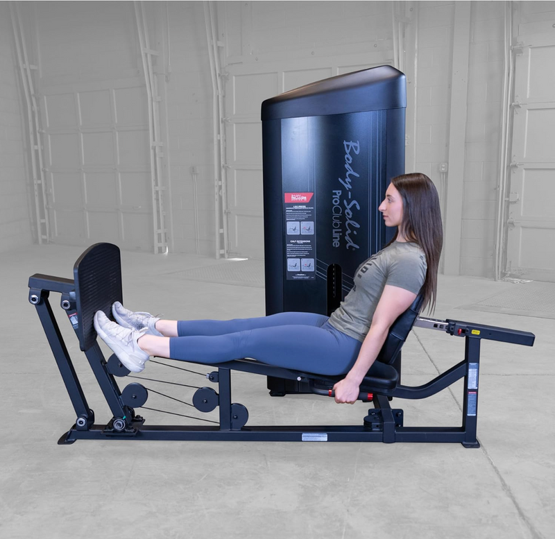 Body Solid Proclub Line Series II Leg Press/Calf Raise Machine with 310 lb. Stack for Commercial and Home Workout, Plate Loaded Muscle Developer Machines for Leg Tonal and Muscles