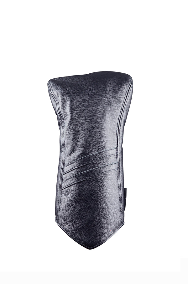 Leather Headcover Striped-Driver Black
