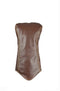 Leather Headcover Striped-Driver Brown-Khaki